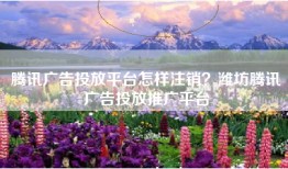 腾讯广告投放平台怎样注销？潍坊腾讯广告投放推广平台