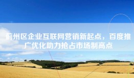 蓟州区企业互联网营销新起点，百度推广优化助力抢占市场制高点