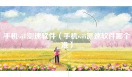 手机wifi测速软件（手机wifi测速软件哪个准）