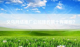 义乌网络推广公司排名前十有哪些？