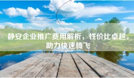 静安企业推广费用解析，性价比卓越，助力快速腾飞
