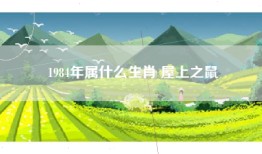 1984年属什么生肖 屋上之鼠