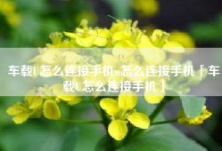 车载U怎么连接手机u怎么连接手机「车载U怎么连接手机」