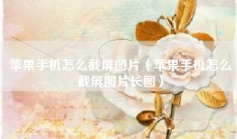 苹果手机怎么截屏图片（苹果手机怎么截屏图片长图）