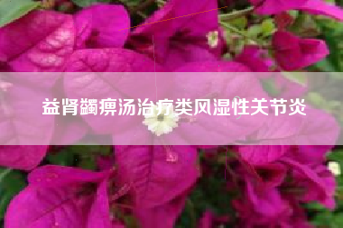 益肾蠲痹汤治疗类风湿性关节炎