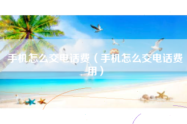 手机怎么交电话费（手机怎么交电话费用）