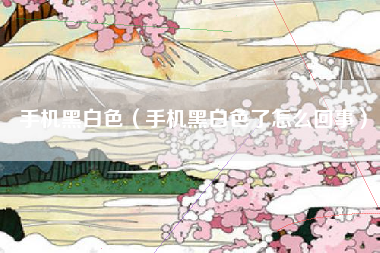 手机黑白色（手机黑白色了怎么回事）