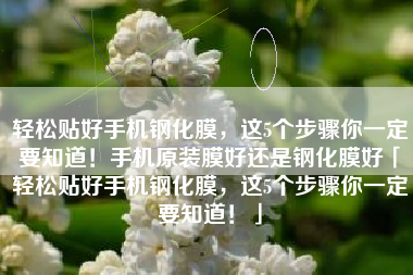 轻松贴好手机钢化膜，这5个步骤你一定要知道！手机原装膜好还是钢化膜好「轻松贴好手机钢化膜，这5个步骤你一定要知道！」