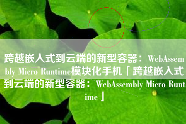 跨越嵌入式到云端的新型容器：WebAssembly Micro Runtime模块化手机「跨越嵌入式到云端的新型容器：WebAssembly Micro Runtime」
