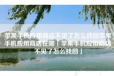 苹果手机应用商店不见了怎么找回苹果手机应用商店在哪「苹果手机应用商店不见了怎么找回」